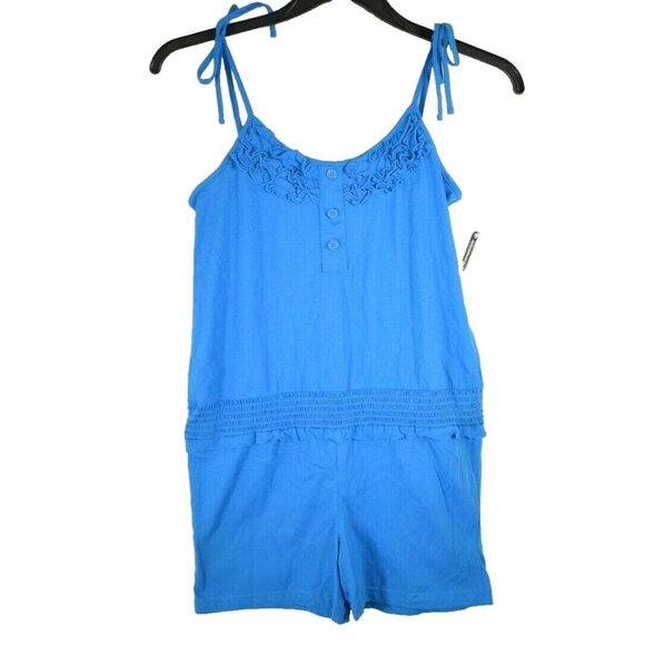ORageous Girls XL Solid Blue One Piece Romper New with tags - Picture 1 of 4